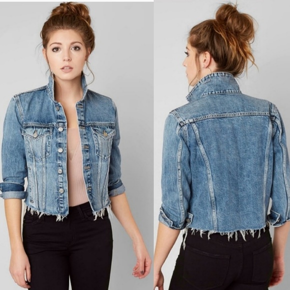 lucky brand frayed hem denim jacket